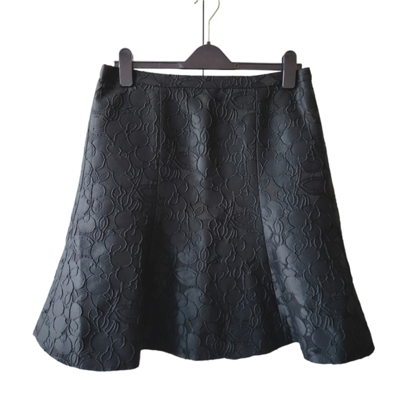 J. Crew Collection Black Floral Flare Skirt - Picture 1 of 9